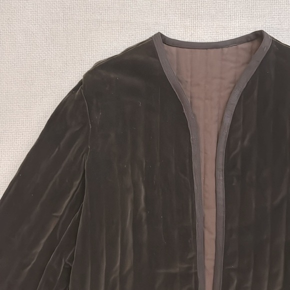 Vintage Velveteen Quilted Dark Chocolate Blazer - Picture 2 of 4